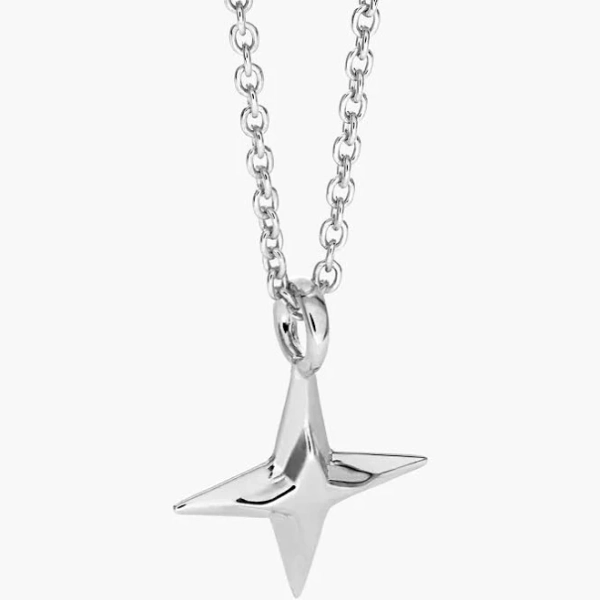 Northern Star Engraving Silver Necklace