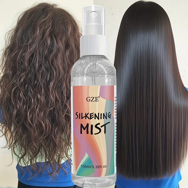 GZE HAIR SILKENING SPRAY for Glossy, Smooth Hair - Shields Hair from Exposure - Locks Cuticles to Reduce Heat Damage During Blow-Drying Heat Slayer Pre-Iron Spray Leave-In
