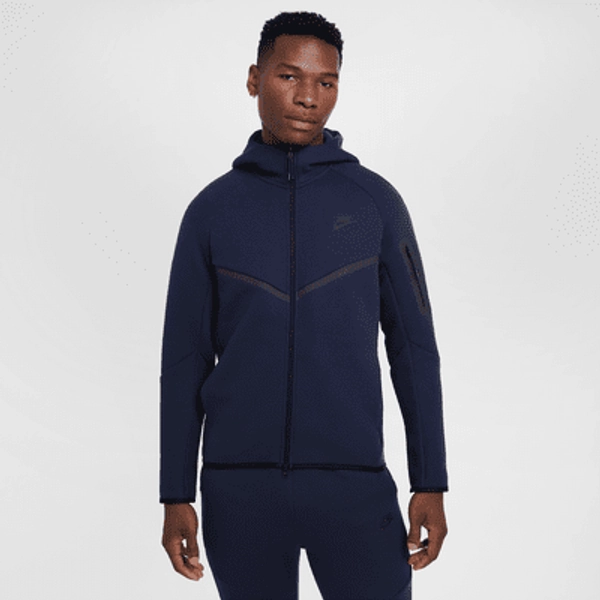 Nike Tech Men's Fleece Windrunner Full-Zip Jacket - Obsidian/Black - Size XS