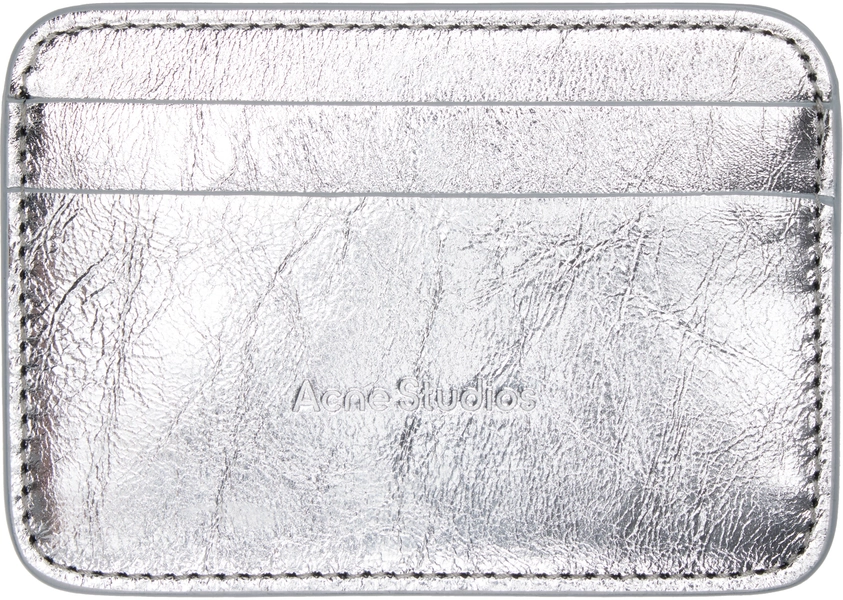 Silver Embossed-Logo Card Holder