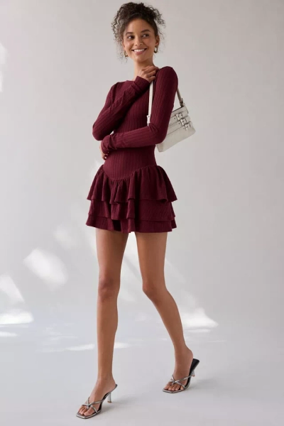 Kimchi Blue Ruffled Up Basque Waist Scoop Back Romper