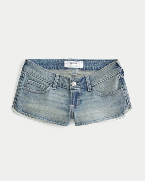 Ultra Low-Rise Micro Jean Shortie Shorts