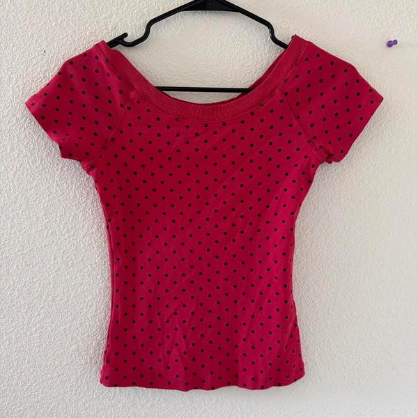 Brandy melville Ginny red polka dots top