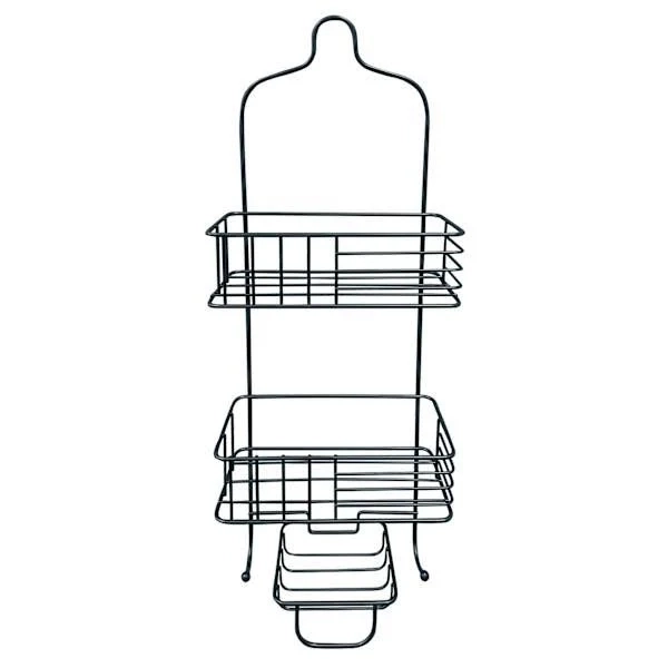 At Home 3-Tier Iron Matte Black Shower Caddy