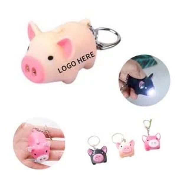 Promotional Piggy LED & Sound Keyring