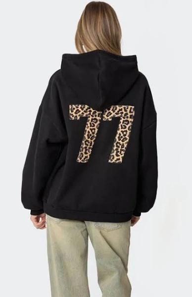 Edikted Women's Leopard 77 Oversized Hoodie
