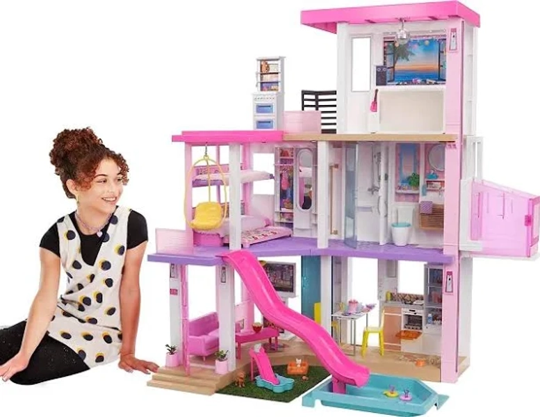 Barbie DreamHouse, Doll House Playset with 75+ Furniture Accessories, 10 Play Areas, Lights Sounds, Wheelchair-Accessible Elevator