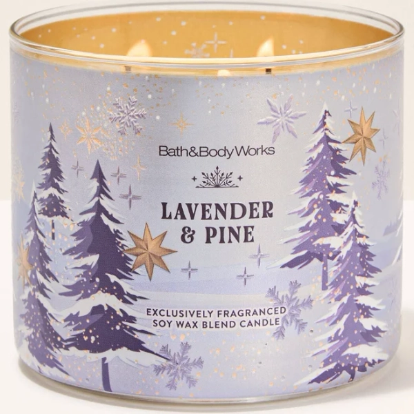 Bath & Body Works Lavender & Pine 3-Wick Candle