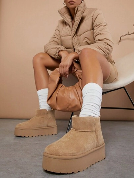 SHUZIA Women's Versatile Faux Suede Slip On Lug Sole Ankle Booties For Warm Summer Shoes Spring Shoes Spring Break Easter Mother's Day Present