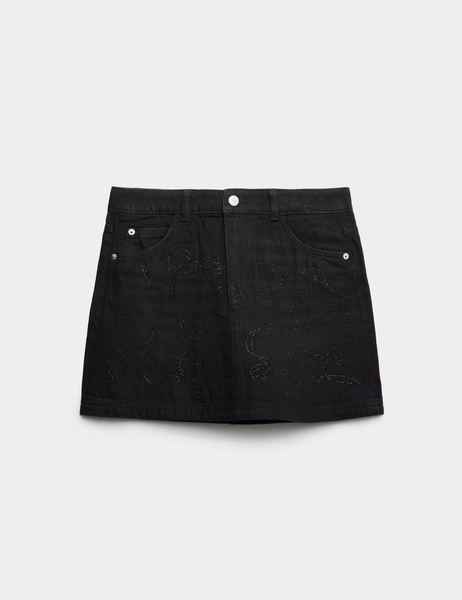 Pure Cotton Diamante Denim Skirt (6-16 Yrs)