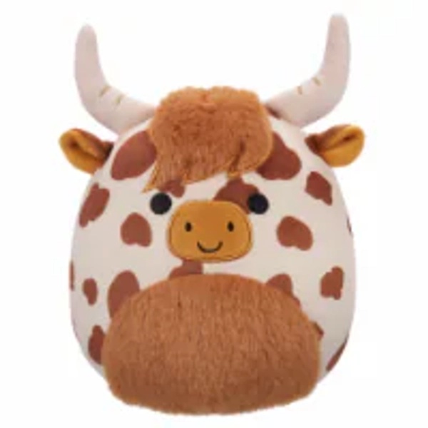 Squishmallows Highland Cow Plush Toy - Brown/White, 8 in