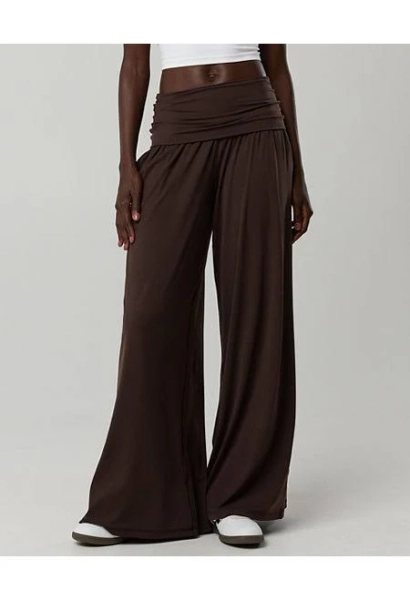 Aerie Real Me Foldover Super Wide Leg Pants