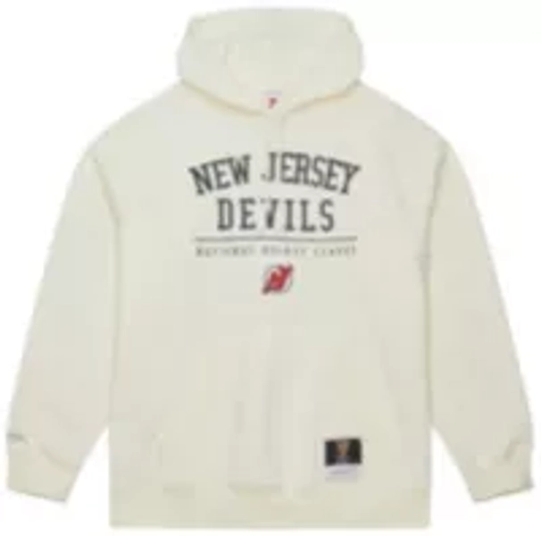 Mitchell & Ness Men's New Jersey Devils Cream All In Walk Off Fleece Pullover Hoodie