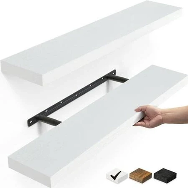 Ophanie 22.5 Inch Wood Floating Shelves Set of 2