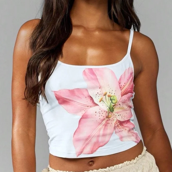 Missguided Floral Lily Print Spaghetti Strap Cami Vest