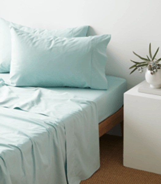 Australian Cotton 250 Thread Count Fitted Sheet - Lagoon 