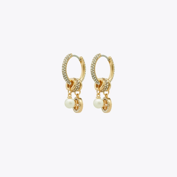Icon Pavé Charm Earrings in yellow, size OS