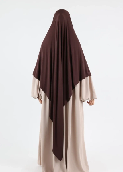 Maxi Full Coverage Bamboo Jersey Khimar - Coffee - Ina Collection