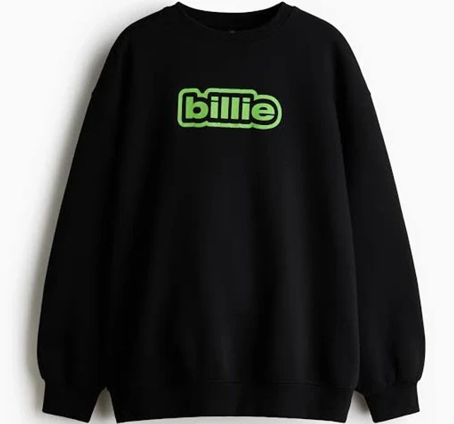 H&M Ladies Oversized Sweatshirt with Billie Eilish Motif
