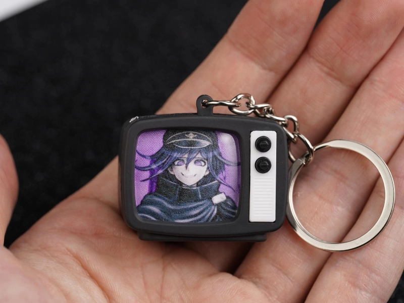 Danganronpa Kokichi Oma Light-Up TV Keychain | Glowing Retro Bag Charm with LED for Fans, Gifts & Cosplay