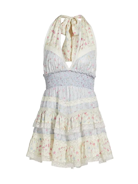 Prim Halterneck Floral Minidress