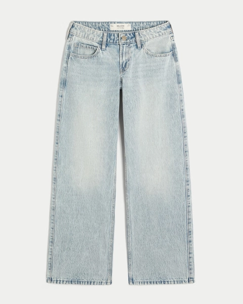Low-Rise Light Wash Baggy Jeans