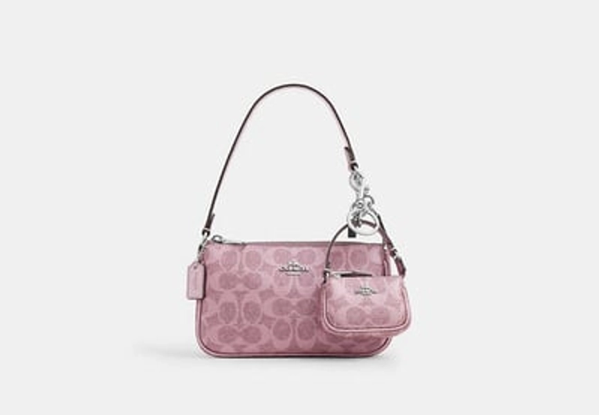 Coach Outlet Boxed Nolita 19 And Nolita Bag Charm Set In Signature Canvas - Silver