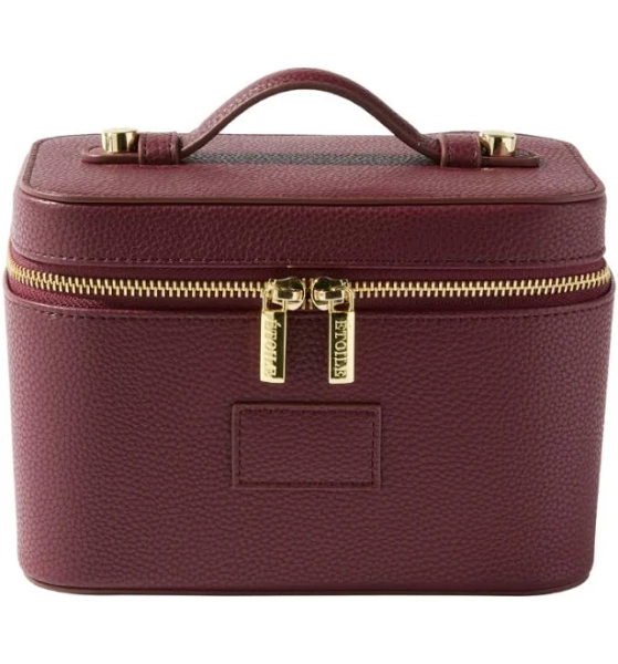 ETOILE | Mini Vanity Case - Makeup Bag, Burgundy | Cosmetic, Toiletry & Travel Bag