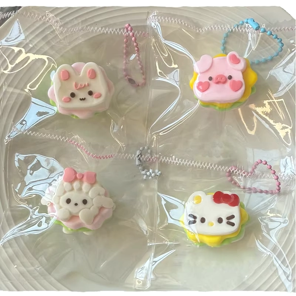 NEW Mini Cute Animal Hamburger Squishy Toy-Food-grade Silicone Gooey Texture Stress Relief Fidget for Teens Adults Office Desk