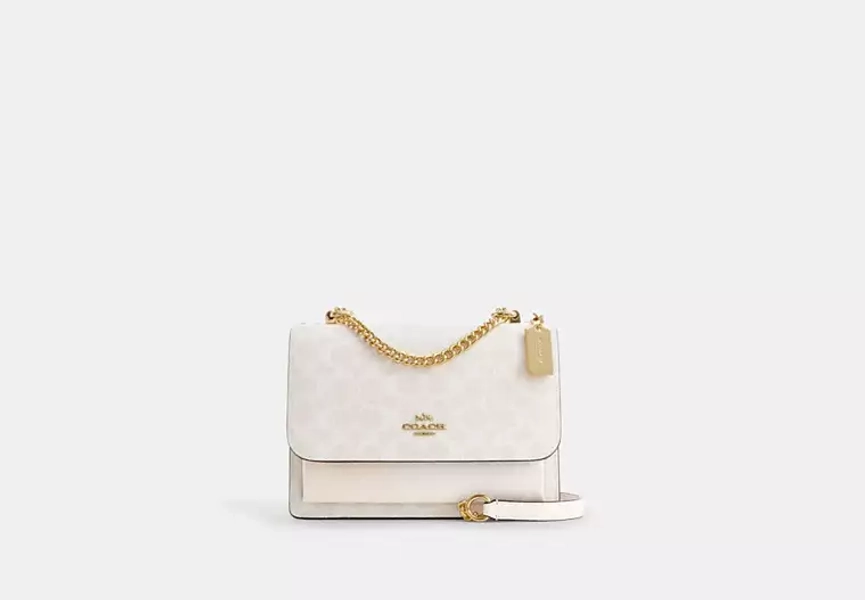 Gold/White/Chalk Klare Crossbody Bag In Signature Canvas