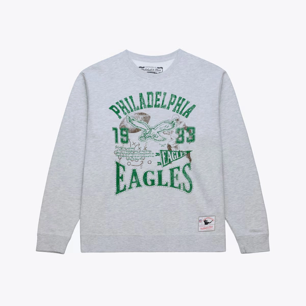 Philadelphia Eagles Heather Gray Heritage End Zone Sweatshirt