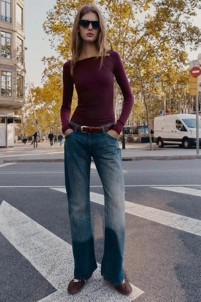 RIBBED LONG SLEEVE T-SHIRT