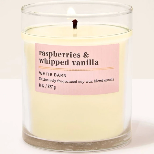 Bath & Body Works Raspberries & Whipped Vanilla Single Wick Candle