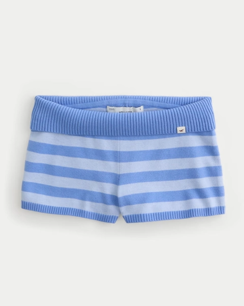 Low-Rise Foldover Sweater Shorts