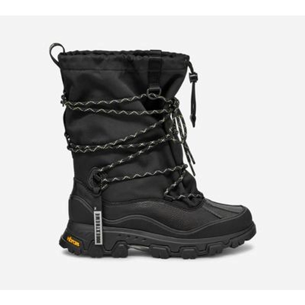 UGG® Women's MetroPeak Leather/Textile/Recycled Materials Boots in Black, Size 12