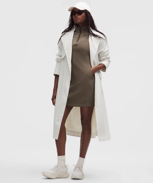 Softstreme Half-Zip Mini Dress - Olive Brown - L