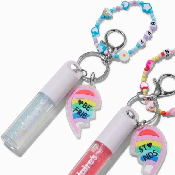 Claire's Best Friends Heart Lip Gloss Keychains (2 Pack)