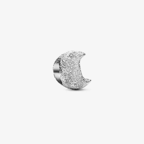 Pandora Textured Moon Mini Silver Charm