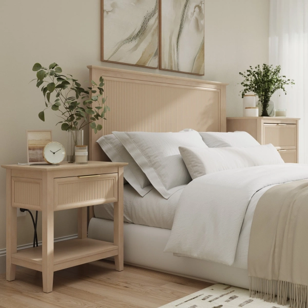 Lark Manor™ 65W Fluted Full/Queen Headboard, 3 Drawer Dressers, And Nightstands, Bedroom Furniture & Reviews | Wayfair