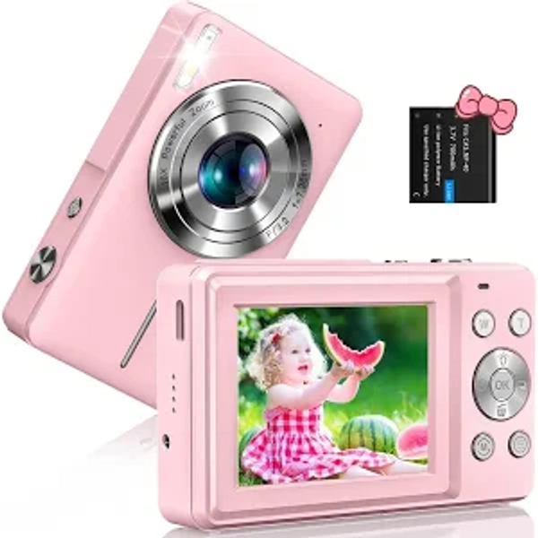 Digital Camera 1080P, 44MP Digital Camera Compact with Flash Image Stabilization and 16X Digital Zoom Rechargeable for Kids Beginners Teenagers
