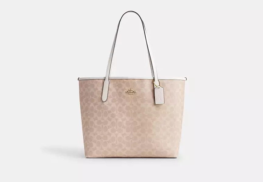 Gold/Sand/Chalk City Tote Bag In Signature Canvas