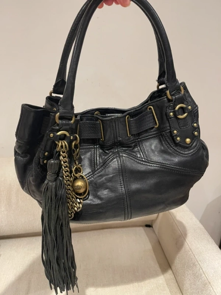 Juicy couture black leather handbag