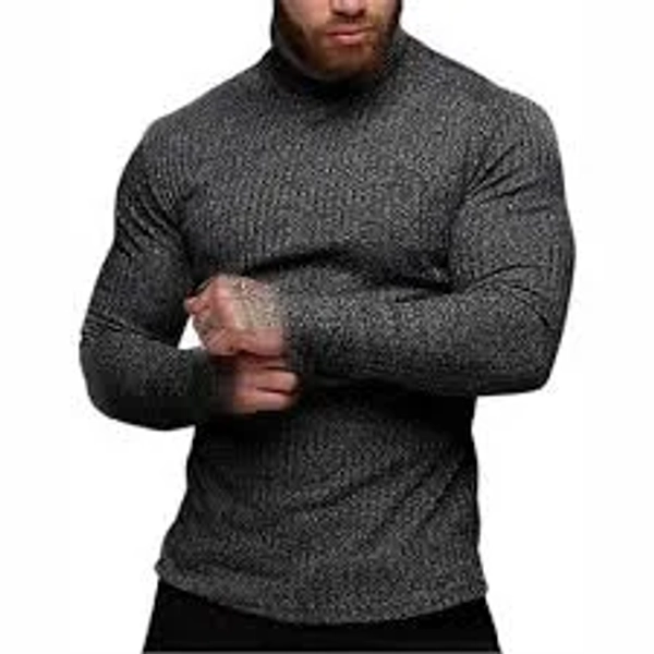Clearlove Men's Stretch Muscle Fit Long Sleeve Turtleneck