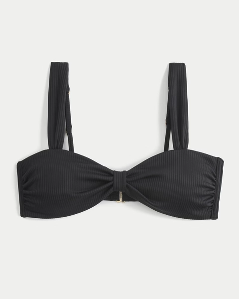 Ribbed Sweetheart Scoop Bikini Top