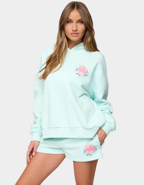 EDIKTED Beach Bloom Hoodie - LIGHT BLUE