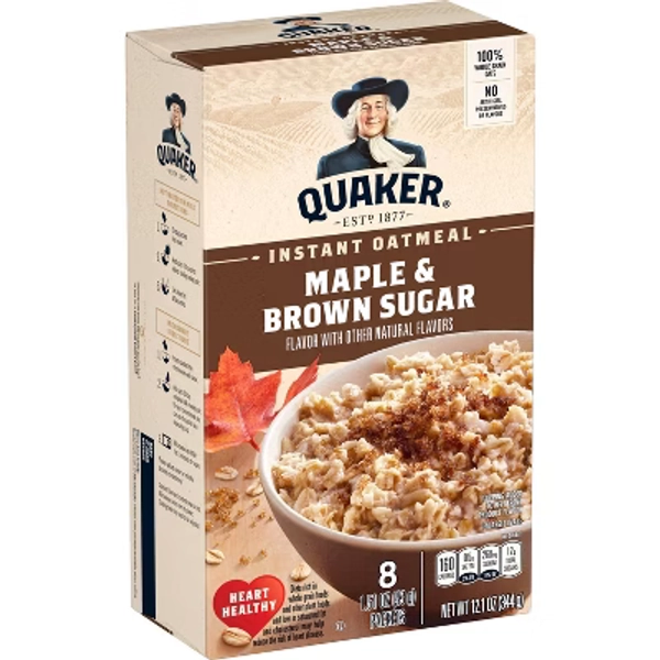 Quaker Instant Oatmeal Maple Brown Sugar 8ct