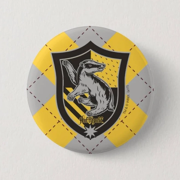 Harry Potter Hufflepuff House Pride Crest Button