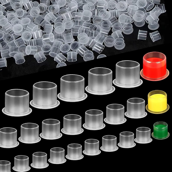 MASSA 1000pcs/bag Plastic Disposable Tattoo Ink Cups Permanent Makeup Accessory with Container Cap