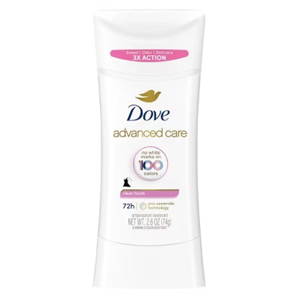 Dove Beauty Advanced Care Clear Finish 72-Hour Women's Antiperspirant & Deodorant Stick - 2.6oz