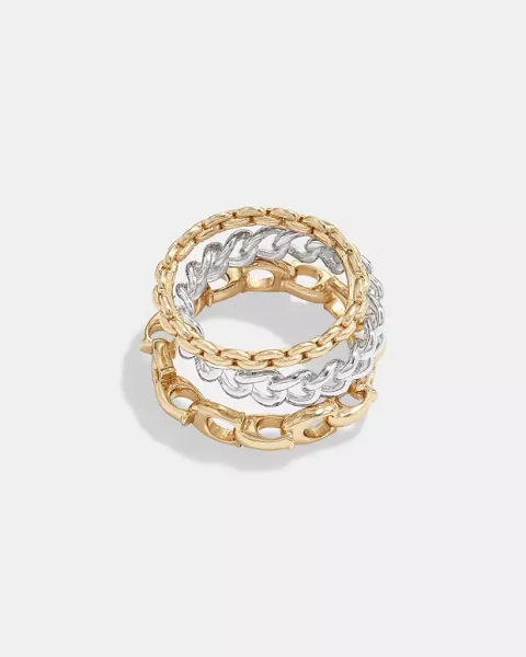 Gold/Silver Signature Mixed Chain Ring Set